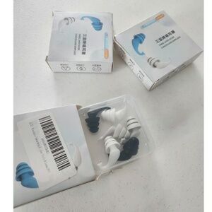 3 Sets Swimming Ear Plugs Noise Cancelling Three Layer Design Reusable Silicone